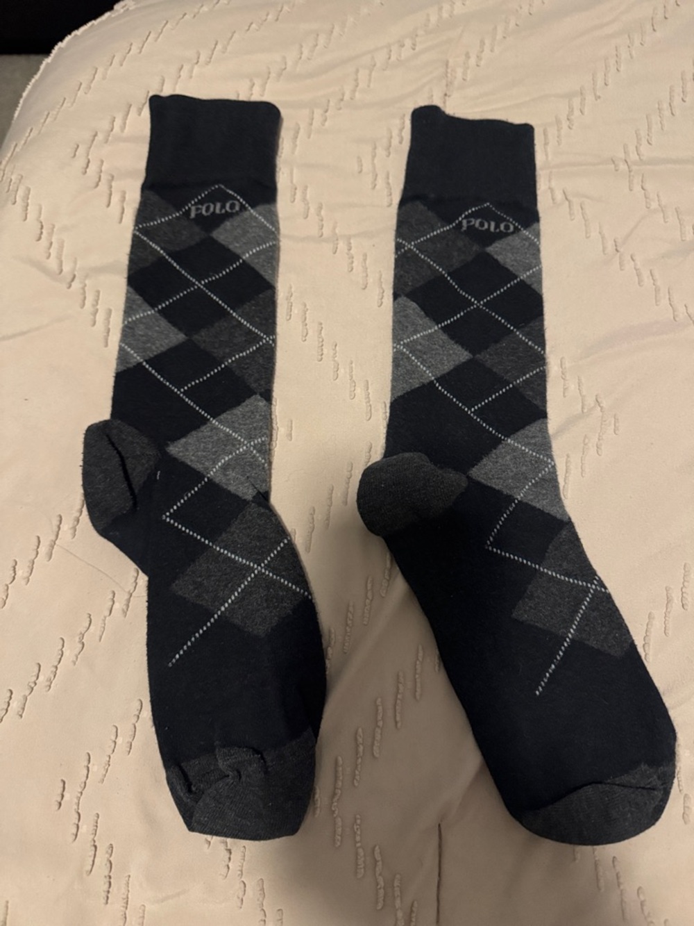 Polo by Ralph Lauren Black & Gray Argyle Dress Socks